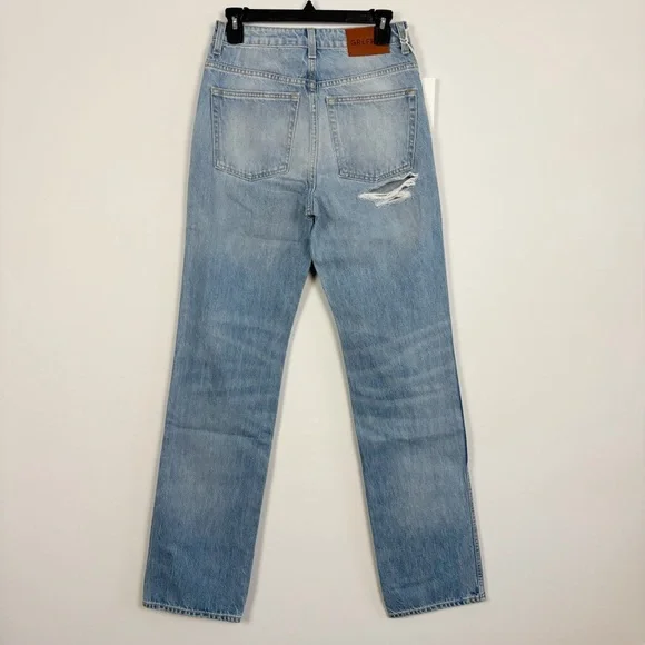 GRLFRND Sara Super High Rise Straight Jeans in La Brea Ave Size 27 Straight Leg
